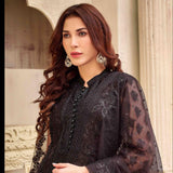 Amna Sohail Upper Crust Premium Chiffon Embroidered 3 Piece Semi-Stitched Suit - 4333 - test-store-for-chase-value