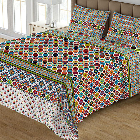 Printed Double Bed Sheet - Multi - test-store-for-chase-value
