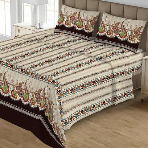 Printed Double Bed Sheet - Multi - test-store-for-chase-value