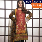 Rangreza Printed Lawn 3 Piece Un-Stitched Suit Vol-1 - 8 A - test-store-for-chase-value