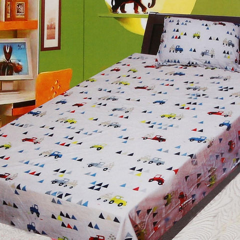 Cartoon Character Printed Single Bed Sheet - Multi - test-store-for-chase-value