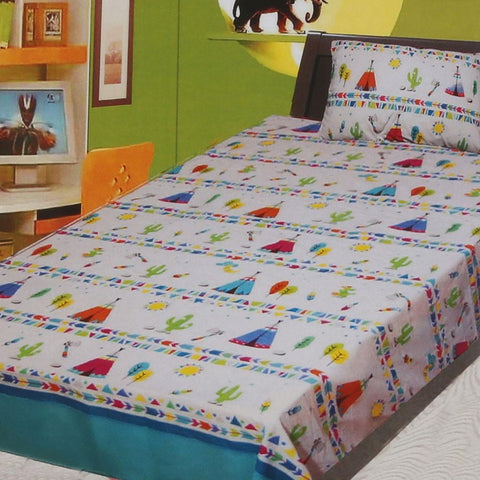 Cartoon Character Printed Single Bed Sheet - Multi - test-store-for-chase-value