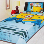 Cartoon Character Printed Single Bed Sheet - Multi - test-store-for-chase-value