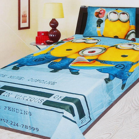 Cartoon Character Printed Single Bed Sheet - Multi - test-store-for-chase-value