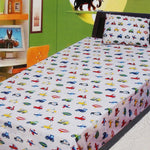Cartoon Character Printed Single Bed Sheet - Multi - test-store-for-chase-value