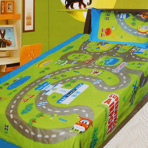 Cartoon Character Printed Single Bed Sheet - Multi - test-store-for-chase-value