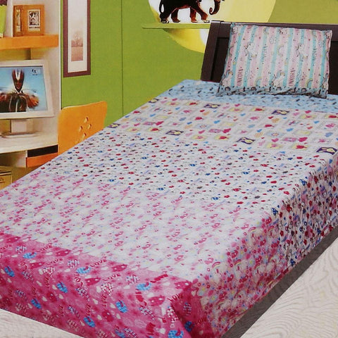 Cartoon Character Printed Single Bed Sheet - Multi - test-store-for-chase-value