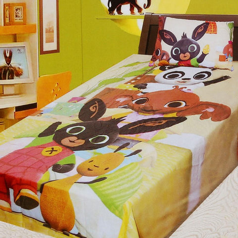 Cartoon Character Printed Single Bed Sheet - Multi - test-store-for-chase-value