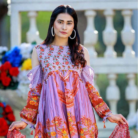 Noor Jahan Embridered Lawn 3 Piece Un-Stitched Suit Vol CK 119 - 4 - test-store-for-chase-value