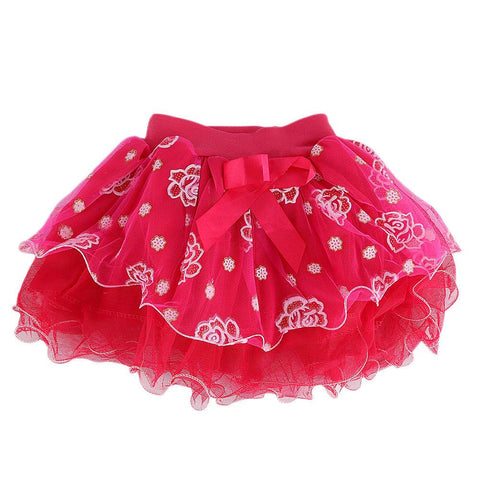 Girls Fancy Net Skirt - Red - test-store-for-chase-value