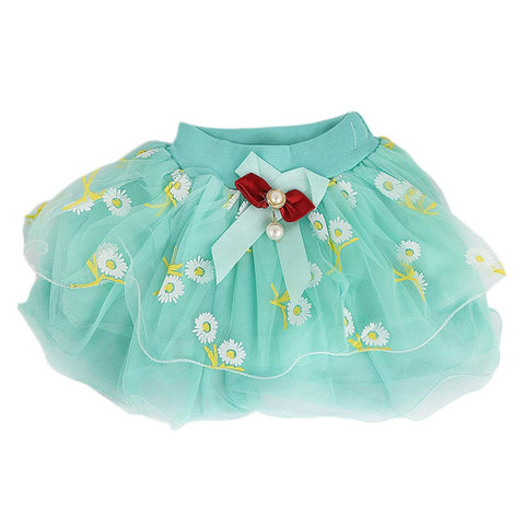Girls Fancy Net Skirt - Cyan - test-store-for-chase-value