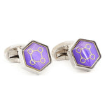 Men's Cufflinks - Silver & Blue - test-store-for-chase-value