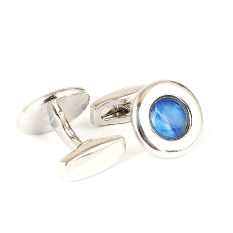 Men's Cufflinks - Silver & Blue - test-store-for-chase-value