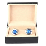 Men's Cufflinks - Silver & Blue - test-store-for-chase-value