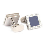 Men's Cufflinks - Silver & Blue - test-store-for-chase-value