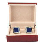 Men's Cufflinks - Silver & Blue - test-store-for-chase-value