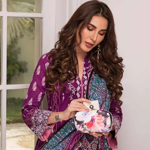 Colors Printed Lawn 3 Piece Un-Stitched Suit Vol 2 - 2 A - test-store-for-chase-value