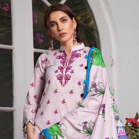 Colors Printed Lawn 3 Piece Un-Stitched Suit Vol 2 - 7 A - test-store-for-chase-value