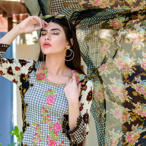 Ayesha Chottani Embroidered Lawn 3 Piece Un-Stitched Suit - 3 A - test-store-for-chase-value