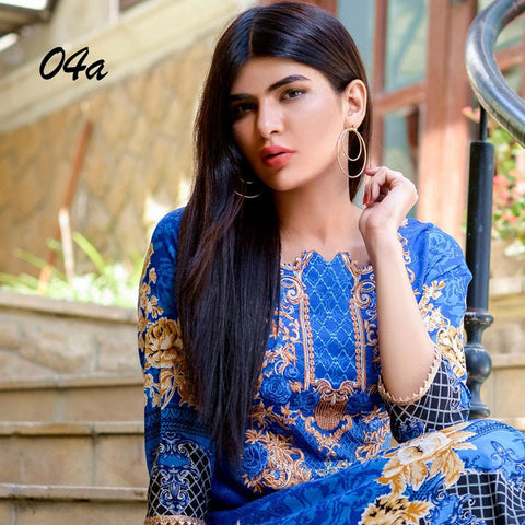 Ayesha Chottani Embroidered Lawn 3 Piece Un-Stitched Suit - 4 A - test-store-for-chase-value