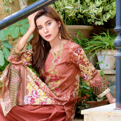 Ayesha Chottani Embroidered Lawn 3 Piece Un-Stitched Suit - 4 B - test-store-for-chase-value