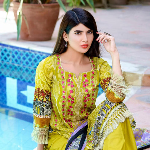 Ayesha Chottani Embroidered Lawn 3 Piece Un-Stitched Suit - 5 A - test-store-for-chase-value