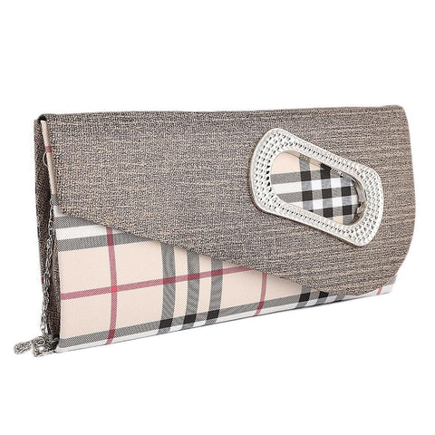 Women's Fancy Clutch 9074 - Dark Beige - test-store-for-chase-value