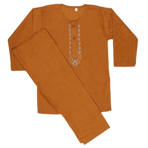 Newborn Boys Shalwar Qameez Suit - Brown - test-store-for-chase-value