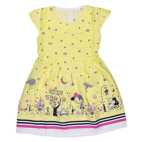 Girls Fancy Frock - Yellow - test-store-for-chase-value