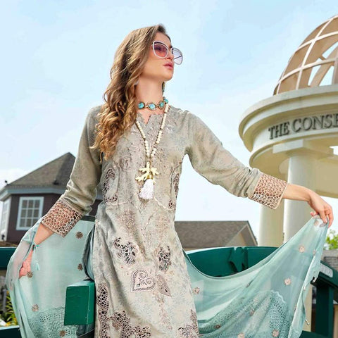 Luxury Handloom Jacquard 3 Piece Un-Stitched Suit - 4515 - test-store-for-chase-value