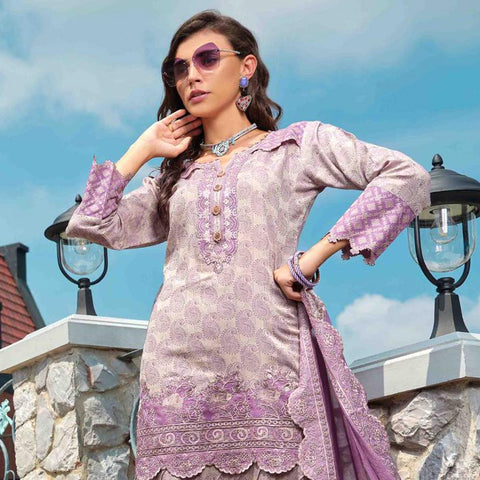 Luxury Handloom Jacquard 3 Piece Un-Stitched Suit - 4517 - test-store-for-chase-value