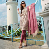 Luxury Handloom Jacquard 3 Piece Un-Stitched Suit - 4520 - test-store-for-chase-value