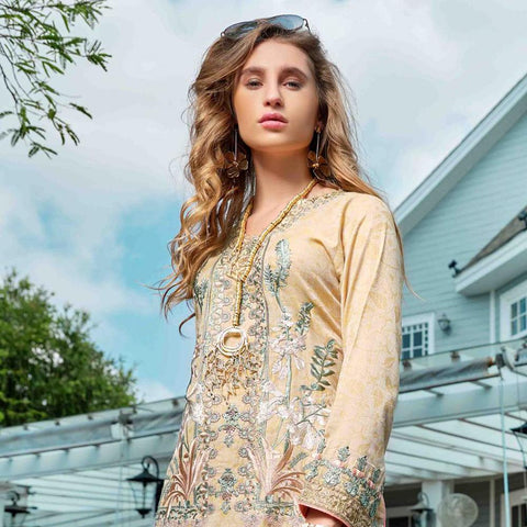 Luxury Handloom Jacquard 3 Piece Un-Stitched Suit - 4526 - test-store-for-chase-value