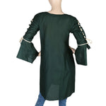 Women's Embroidered Short Kurti - Green - test-store-for-chase-value