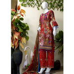RungReet Embroidered Lawn 3 Piece Un-Stitched Suit Vol - 01 1B - test-store-for-chase-value