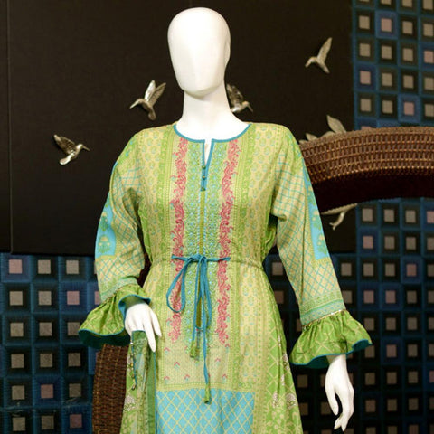 RungReet Embroidered Lawn 3 Piece Un-Stitched Suit Vol - 01 2A - test-store-for-chase-value