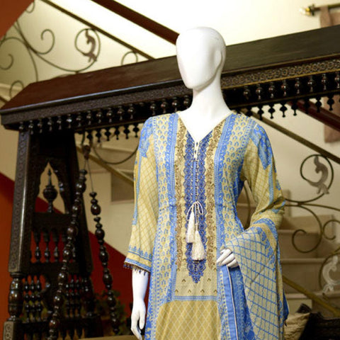 RungReet Embroidered Lawn 3 Piece Un-Stitched Suit Vol - 01 2B - test-store-for-chase-value