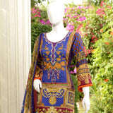 RungReet Embroidered Lawn 3 Piece Un-Stitched Suit Vol - 01 3A - test-store-for-chase-value