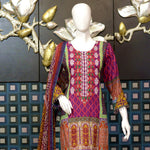 RungReet Embroidered Lawn 3 Piece Un-Stitched Suit Vol - 01 5A - test-store-for-chase-value