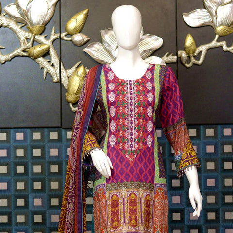 RungReet Embroidered Lawn 3 Piece Un-Stitched Suit Vol - 01 5A - test-store-for-chase-value
