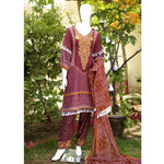 RungReet Embroidered Lawn 3 Piece Un-Stitched Suit Vol - 01 6A - test-store-for-chase-value