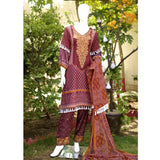 RungReet Embroidered Lawn 3 Piece Un-Stitched Suit Vol - 01 6A - test-store-for-chase-value