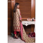 Rangreza Printed Lawn 3 Piece Un-Stitched Suit Vol-09 - ZS 06 - test-store-for-chase-value