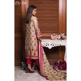 Rangreza Printed Lawn 3 Piece Un-Stitched Suit Vol-09 - ZS 06 - test-store-for-chase-value