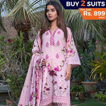 Rangreza Printed Lawn 3 Piece Un-Stitched Suit Vol-09 - ZS 04 - test-store-for-chase-value
