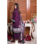 Rangreza Printed Lawn 3 Piece Un-Stitched Suit Vol-09 - ZS 07 - test-store-for-chase-value