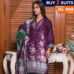 Rangreza Printed Lawn 3 Piece Un-Stitched Suit Vol-09 - ZS 07 - test-store-for-chase-value