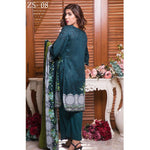 Rangreza Printed Lawn 3 Piece Un-Stitched Suit Vol-09 - ZS 08 - test-store-for-chase-value
