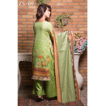 Rangreza Printed Lawn 3 Piece Un-Stitched Suit Vol-09 - ZS 09 - test-store-for-chase-value