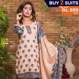 Rangreza Printed Lawn 3 Piece Un-Stitched Suit Vol-09 - ZS 10 - test-store-for-chase-value